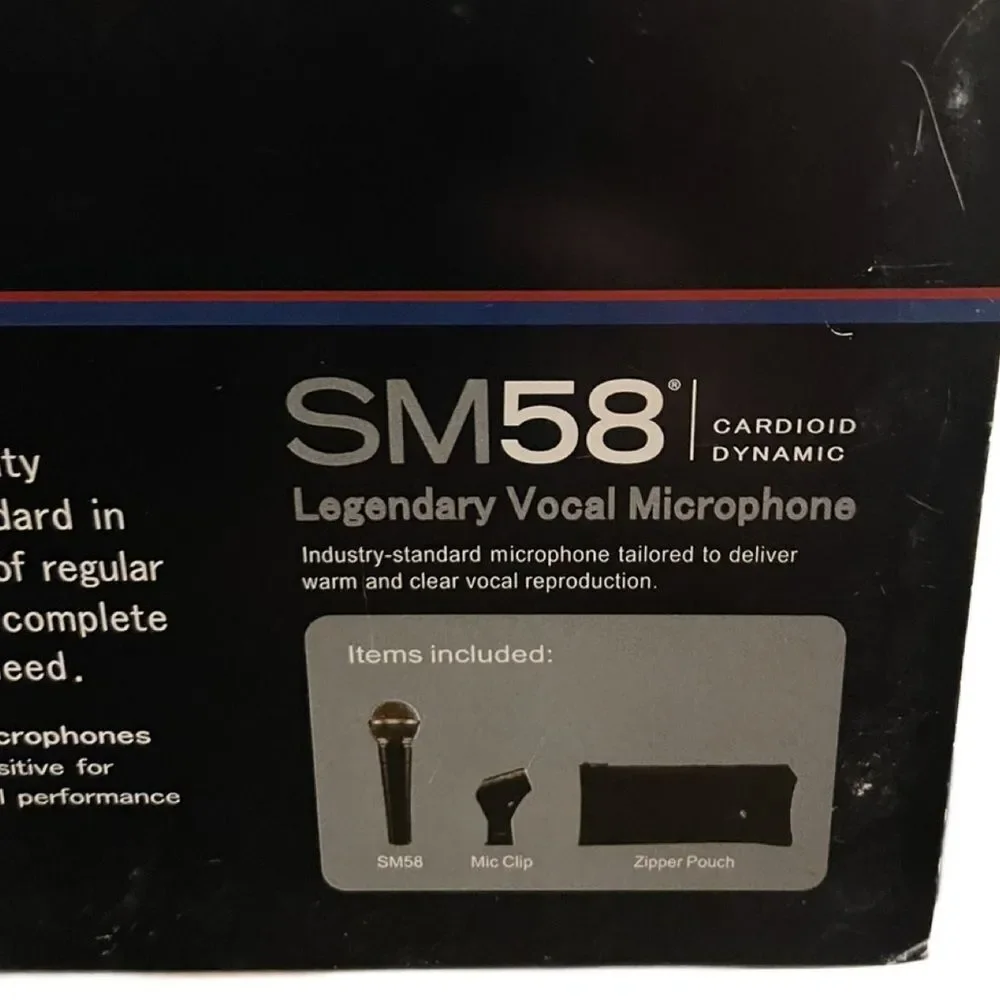 Shure SM58 Cardioid Dynamic Legendary Vocal Microphone w/Bag & Clip (Brand New)